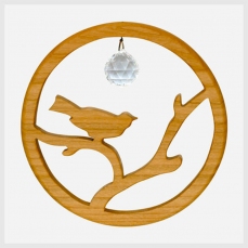 Acchiappasole da appendere (in legno) - Uccellino sul ramo
