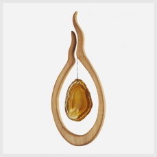 Acchiappasole da appendere (in legno) con agata marrone - Fiamma