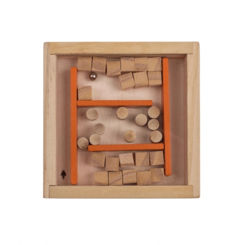 Gioco di abilità - Labirinto arancione in legno 
