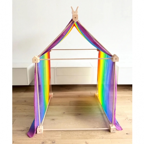 Struttura in legno con velo arcobaleno gigante (300x90cm)