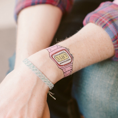 You're late (Pink) - Tatuaggio temporaneo Orologio Tattly