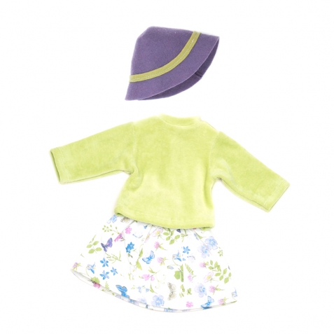 Vestito verde per le bambole con fiorellini