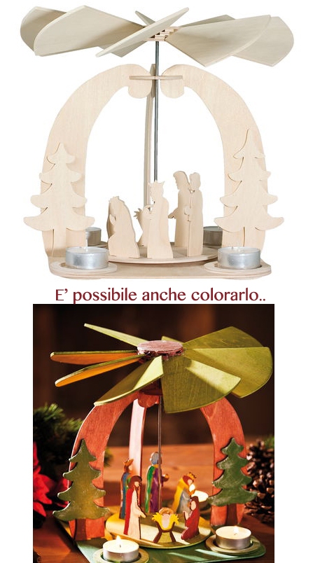 Costruisci  e colora la girandola di Natale con il presepe e le candeline