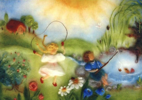 Cartolina: Bambini che giocano