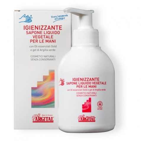 Igienizzante sapone liquido  per le mani - con oli essenziali e argilla verde