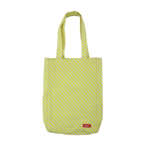 Borsa piccola di tela con manici - Fluo stripes yellow