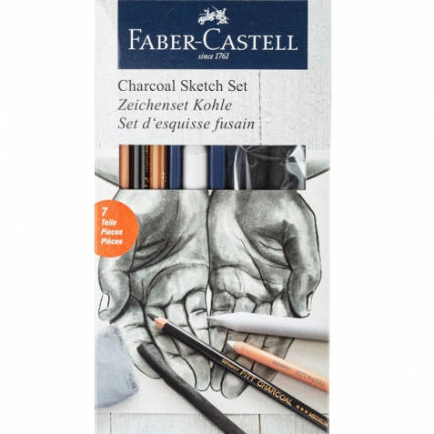 Set da disegno a carboncino -  carboncini, sfumino e gommapane