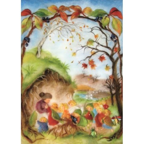 Cartolina: Autunno dei bambini radice