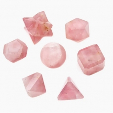 Pietre geometriche sacre. Solidi platonici, Sfera e Merkaba - Quarzo rosa
