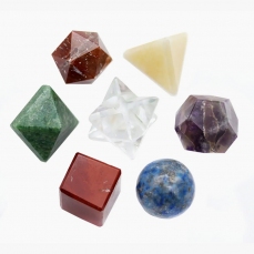 Pietre geometriche sacre. Solidi platonici, Sfera e Merkaba - 7 colori