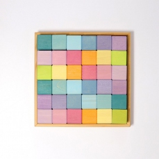 Costruzioni cubo colori pastello grandi - 36 pezzi
