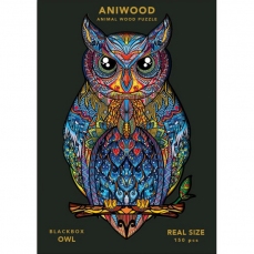 Puzzle con pezzi unici a forma di animali 150 pz (Grande, Il Gufo)