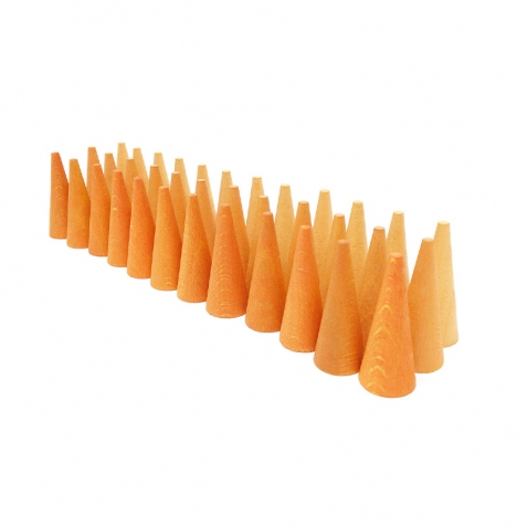Mandala arancioni 36 pezzi in legno -  Coni