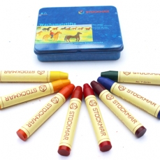 Pastelli a cera - Scatola di latta 8 colori a matita - Assortimento base