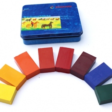 Pastelli a cera - Scatola di latta 8 colori a mattoncino