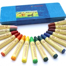 Pastelli a cera - Scatola latta 16 colori a matita