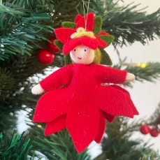 Bambina fiore Stella di Natale da appendere - in feltro
