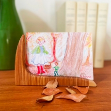 Porta cartoline o fotografie in legno - orizzontale