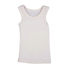 Canottiera lana e seta senza maniche ecrù (6-8 anni)