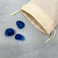 Sacchetto di minerali 3 pezzi - Agata blu