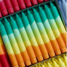 Candele lunghe in stearina multicolore 20 cm - 10 pezzi