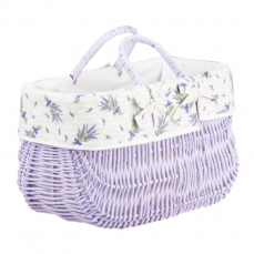 Cestino in vimini con fodera 40x20cm - viola pastello