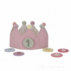 Corona del compleanno in stoffa con numeri - Rosa