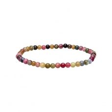 Bracciale con pietre liscie di tormalina - multicolore