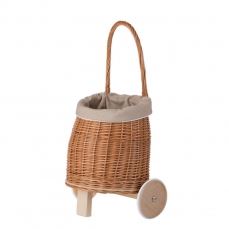 Carrozzina carrettino in vimini, realizzata a mano