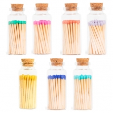 Fiammiferi boccetta vetro grande (capocchia colorata) - scegli il tuo colore