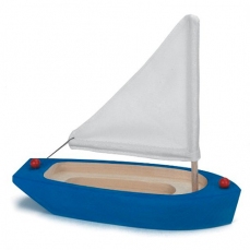 Barca a vela in legno - blu