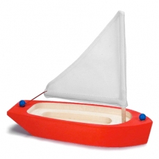 Barca a vela in legno - rossa