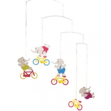 Elefantini in bicicletta -  (Mobiles da appendere)