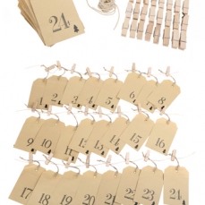 Calendario dell'Avvento - 24 sacchettini di carta da riempire
