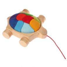 Tartaruga trainabile con blocchetti per le costruzioni - arcobaleno
