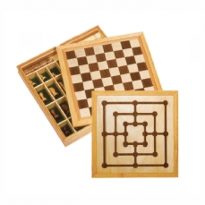 Scatola 3 giochi -  dama, scacchi e trio