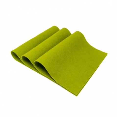 Feltro pannolenci pura lana colore verde prato - 3 fogli