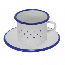 Tazza e piattino smaltati