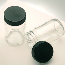 Barattolo in vetro con tappo nero per acquerelli - 100 ml