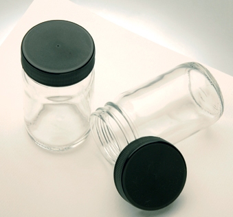 Barattolo in vetro con tappo nero per acquarelli - 100 ml