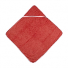 Asciugamano con cappuccio in cotone biologico - rosso