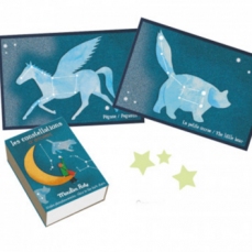Stelle fosforescenti con le carte per le costellazioni