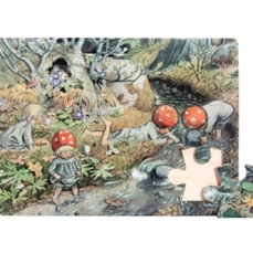 Puzzle in legno - I bambini funghetto (15 pezzi)