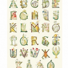 Stampa A4 - Alfabeto illustrato con i bimbi fiore