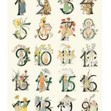 Poster: Numeri illustrati con i bimbi fiore