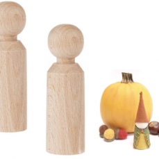 Omini di legno a cilindro per bambole Peg altezza 7cm - 6 pezzi