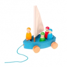 Barca trainabile in legno con 4 marinai