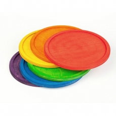Dischi in legno colorati  - 6 pezzi