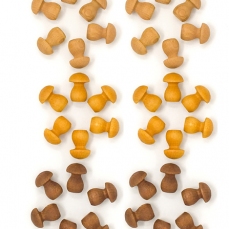 Mandala marroni 36 pezzi in legno - Funghetti