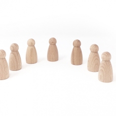 Omini di legno per bambole Peg arrotondati h cm 4 - 7 pezzi